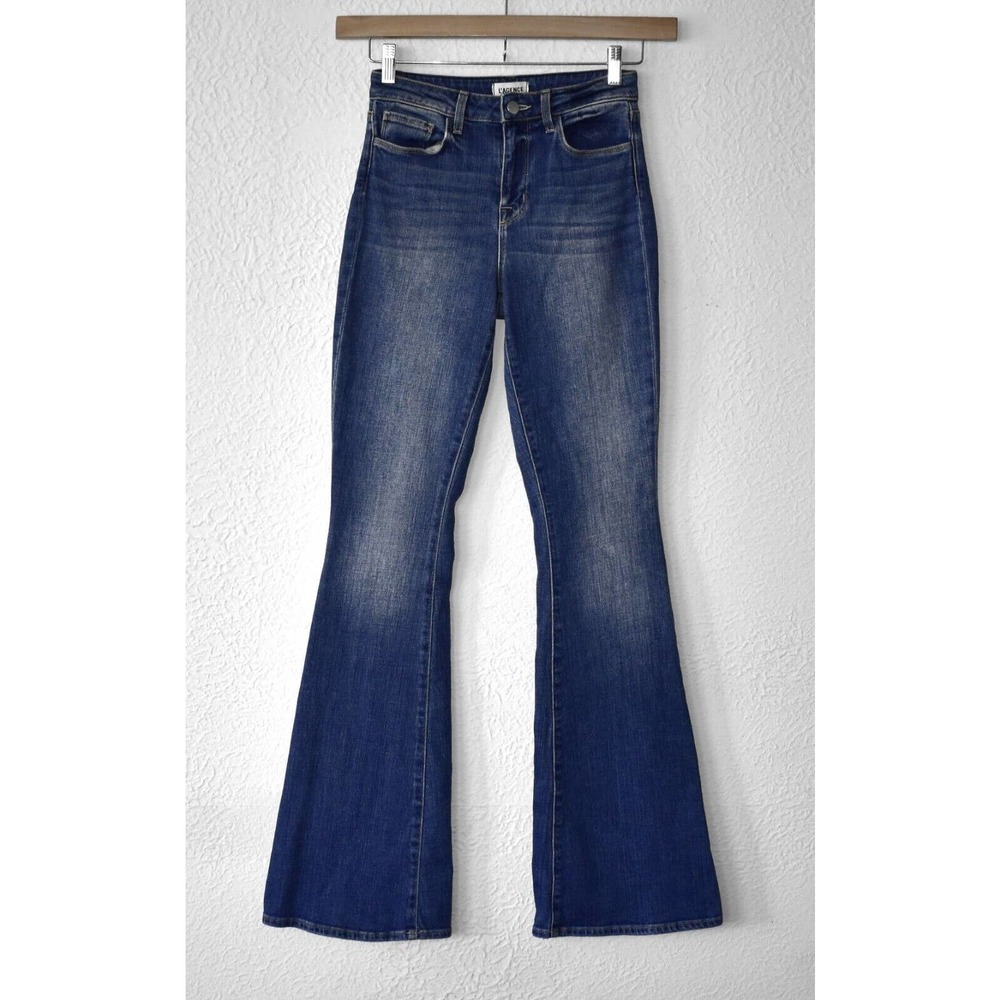 A8 Auth L`AGENCE Soft Blue Denim Mid Rise Wide Leg Jeans Size 26